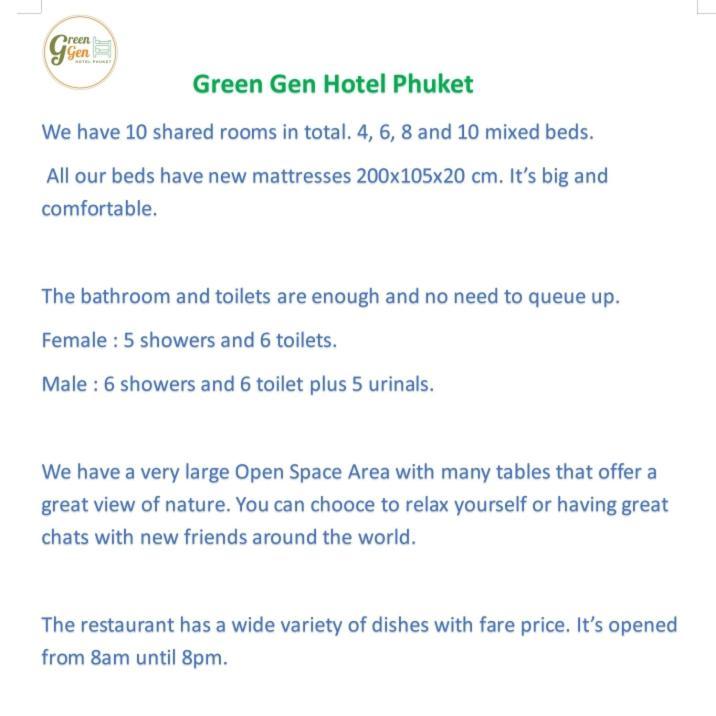 Green Gen Hotel, Mueang Phuket Ban Lo Ti Pa Екстериор снимка